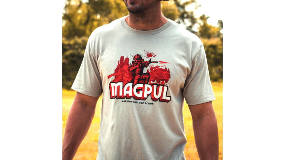 Magpul Industries Nonstop Polymer Action T-Shirt - Mens, Silver, Medium, MAG1221-040-M