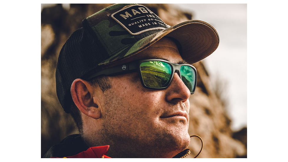 Magpul Industries Pivot Shooting Glasses, Black Frame, Violet Lens/Green Mirror, MAG1128-1-001-4050