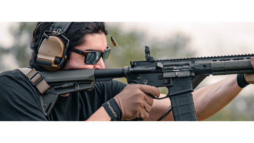 Magpul Industries Pivot Shooting Glasses, Tortoise Frame, Bronze Lens/Blue Mirror, MAG1128-1-204-2020
