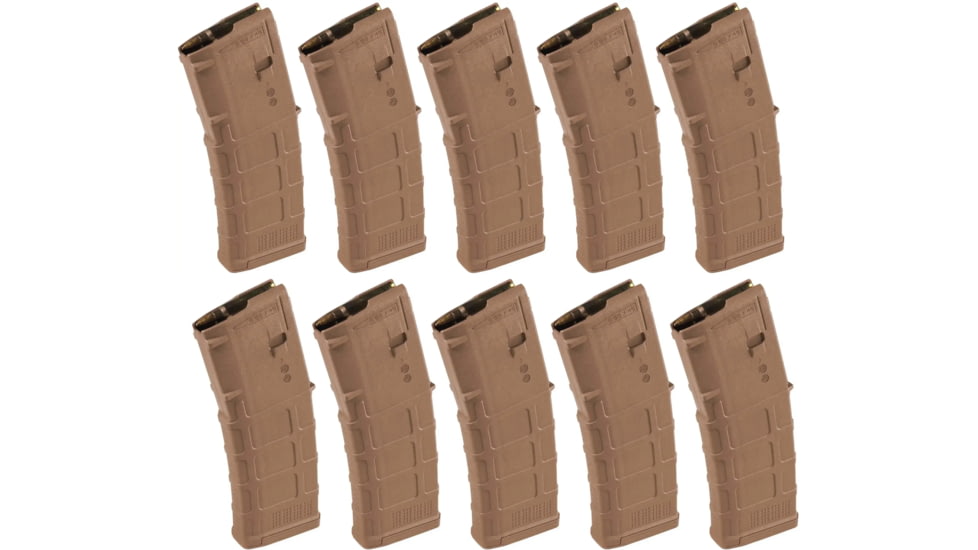 Magpul Industries PMAG 10/30 AR/M4 GEN M3 Rifle Magazine, 10 Round, 5.56x45, Medium Cayote Tan, 10-pack