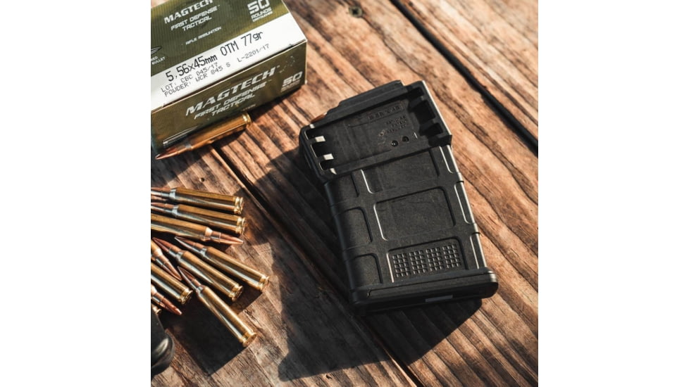 Magpul Industries PMAG 5.56x45mm AC AICS Short Action Rifle Magazine, 10 Rounds, Black, MAG1100-BLK