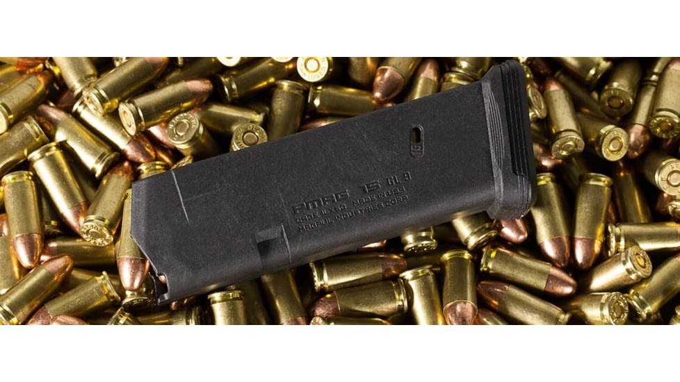 Magpul Industries Pmag 15 Gl9-G19 9x19mm Parabellum, Black MAG550-BLK-15RD, MAG550-BLK