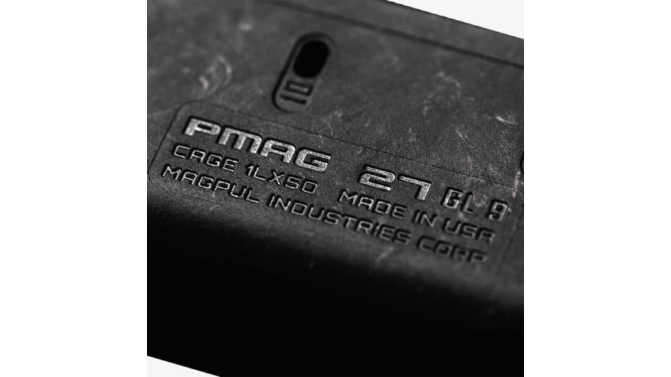 Magpul Industries PMAG 21 GL9 Glock, 9mm Luger, 27 Round Rifle Magazine, Black, 1 Pack, MAG662-BLK-27RD