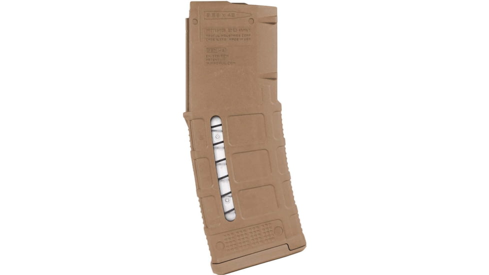 Magpul Industries PMAG 30 Gen M3 Window AR-15/M4 5.56x45 NATO/.223 Remington, 30 Round Rifle Magazine, Medium Coyote Tan 1 Pack, NSN MAG556-MCT 1005-01-659-7086, MAG556-MCT-30RD