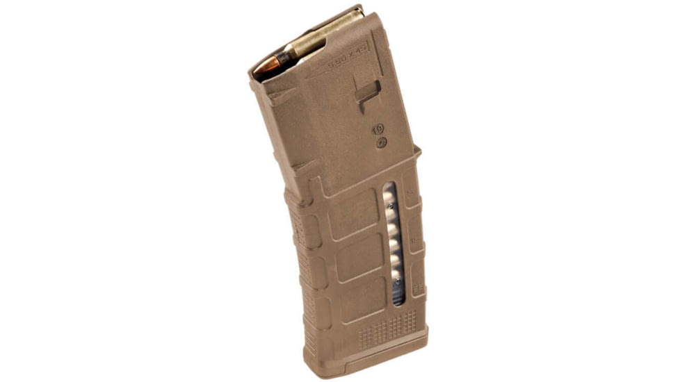 Magpul Industries PMAG 30 Gen M3 Window AR-15/M4 5.56x45 NATO/.223 Remington, 30 Round Rifle Magazine, Medium Coyote Tan 1 Pack, NSN MAG556-MCT 1005-01-659-7086, MAG556-MCT-30RD