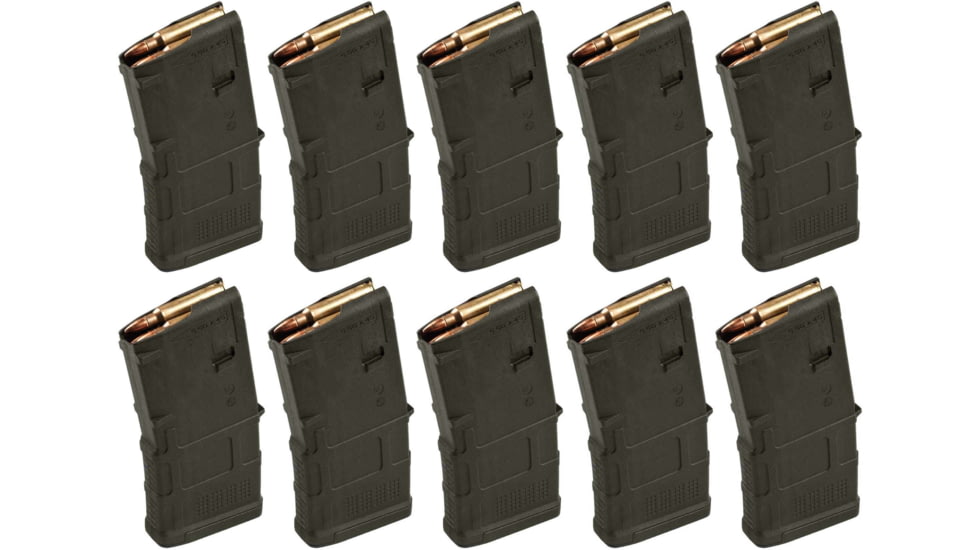 Magpul Industries PMAG GEN M3 AR-15/M16/M4 Rifle Magazine, .223 Rem/5.56x45mm NATO, 20 Round, Olive Drab Green, 10 Pack
