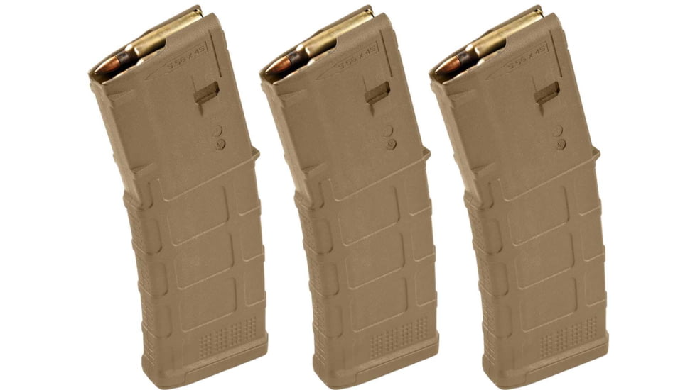 Magpul Industries PMAG GEN M3 AR-15/M16/M4 Rifle Magazine, .223 Rem/5.56x45mm NATO, 30 Round, Modified Coyote Brown, 3 Pack