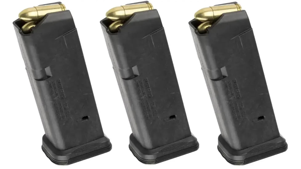 Magpul Industries PMAG GL9 Glock 19 Pistol Magazine, 9mm Luger, 15 Round, Black, 3 Pack, MGMPI550BLK-15RD-KIT1