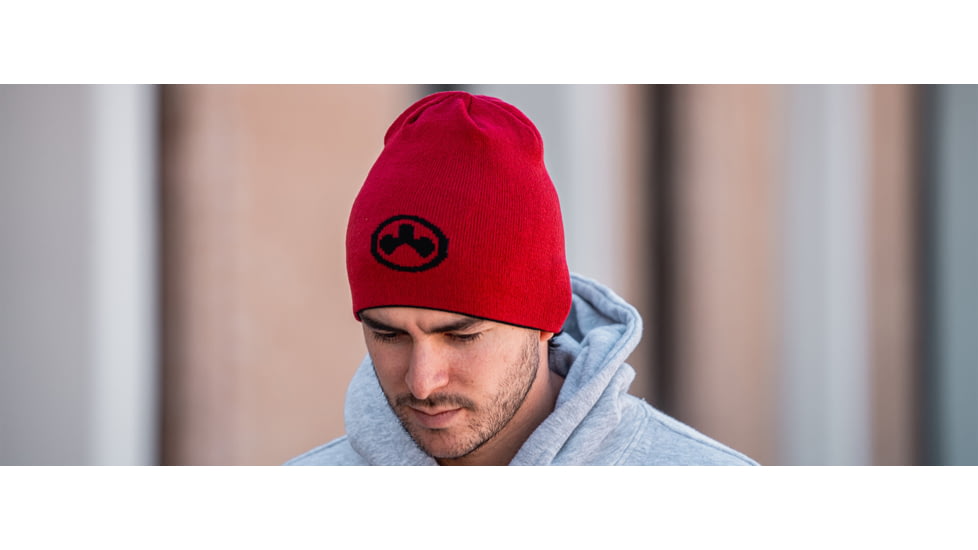 Magpul Industries Reversible Icon Beanie, Black/Red, One Size, MAG1299-003