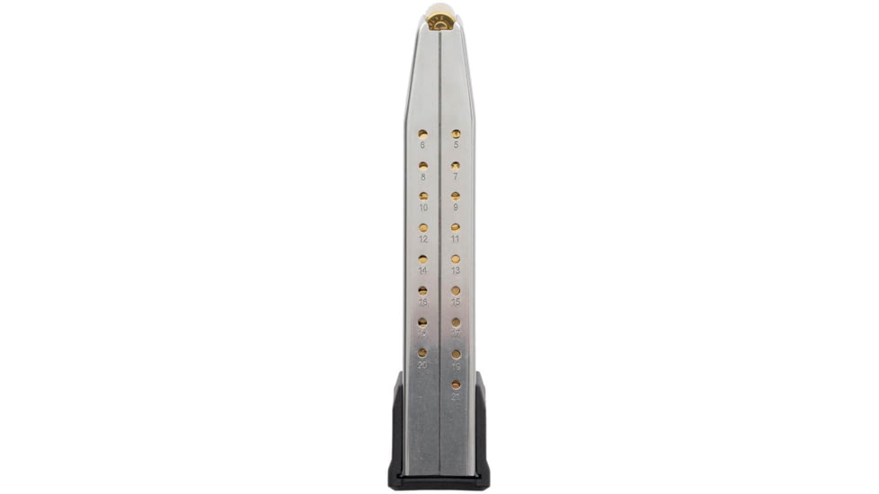 Magpul Industries SIG P320 9mm 21 Rounds Stainless Steel/Polymer Pistol Magazine, Silver/Black, MAG1465-SST