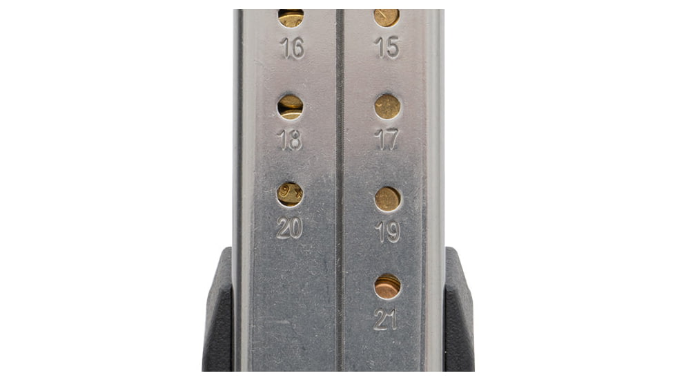 Magpul Industries SIG P320 9mm 21 Rounds Stainless Steel/Polymer Pistol Magazine, Silver/Black, MAG1465-SST