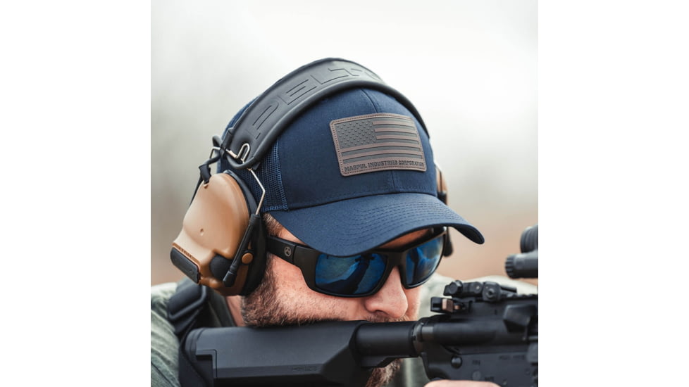 Magpul Industries Standard Leather Patch Trucker Hat, Navy, One Size, MAG1212-410