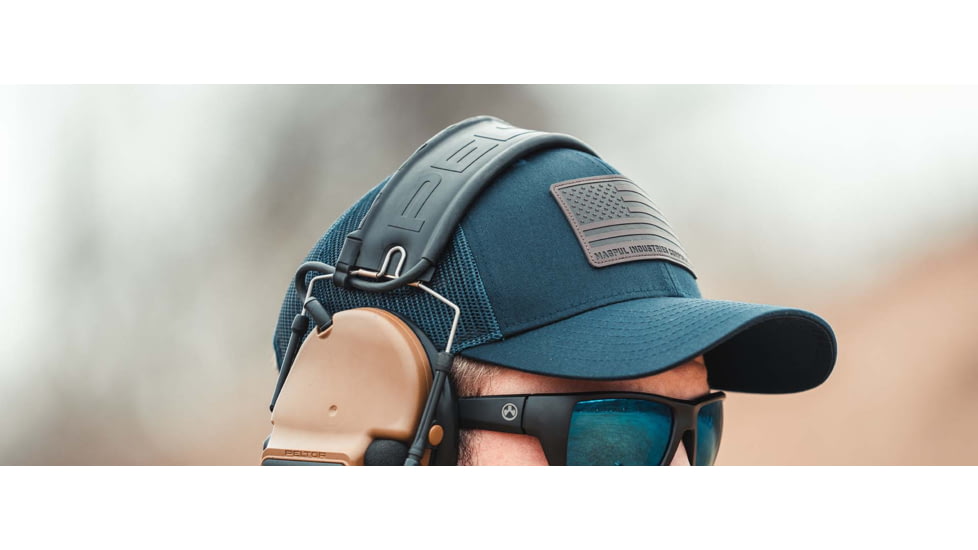 Magpul Industries Standard Leather Patch Trucker Hat, Navy, One Size, MAG1212-410