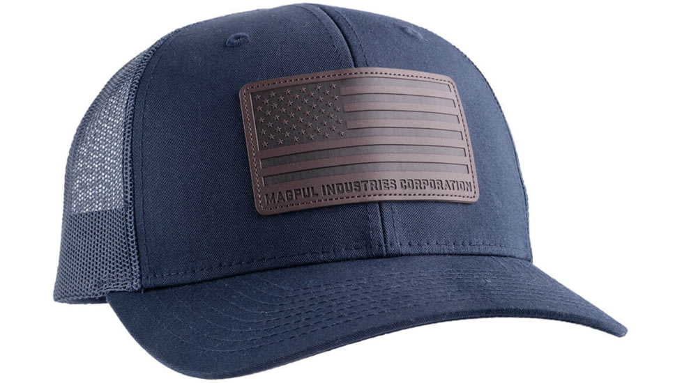 Magpul Industries Standard Leather Patch Trucker Hat, Navy, One Size, MAG1212-410