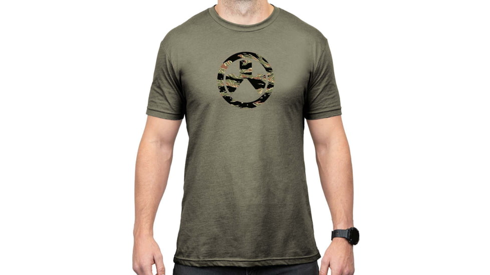 Magpul Industries Tiger Stripe Icon T-Shirt - Men's, Olive Drab Heather, Short Sleeve, Extra Large, MAG1292-317-XL