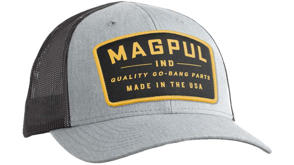 Magpul MAG1102-031 Go Bang Trucker Hat Heather Gray/Black Adjustable Snapback OS