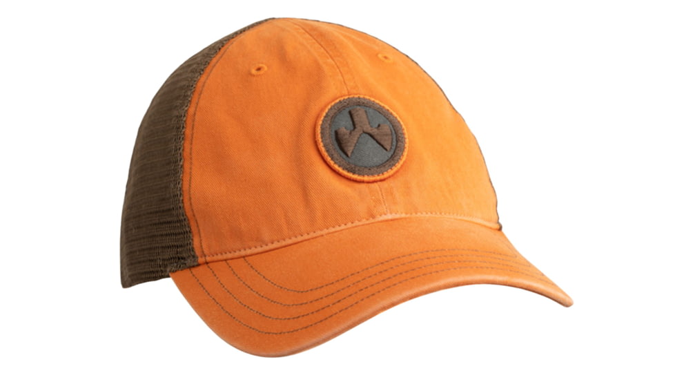 Magpul Industries Icon Patch Garment Washed Trucker, Orange Front w/Brown Mesh Back, MAG1105-812
