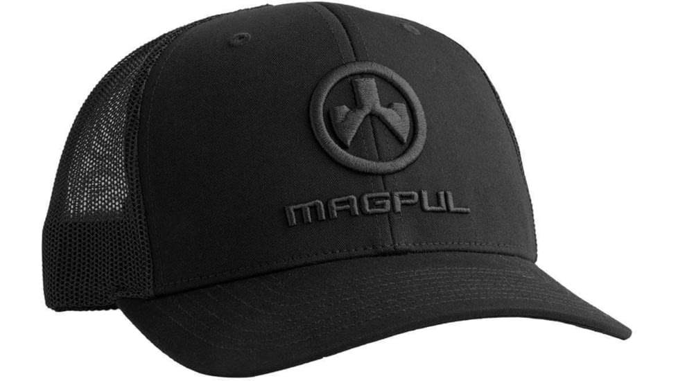 Magpul MAG1261001 Covert Trucker Hat Black Adjustable Snapback OSFA Magpul Logo