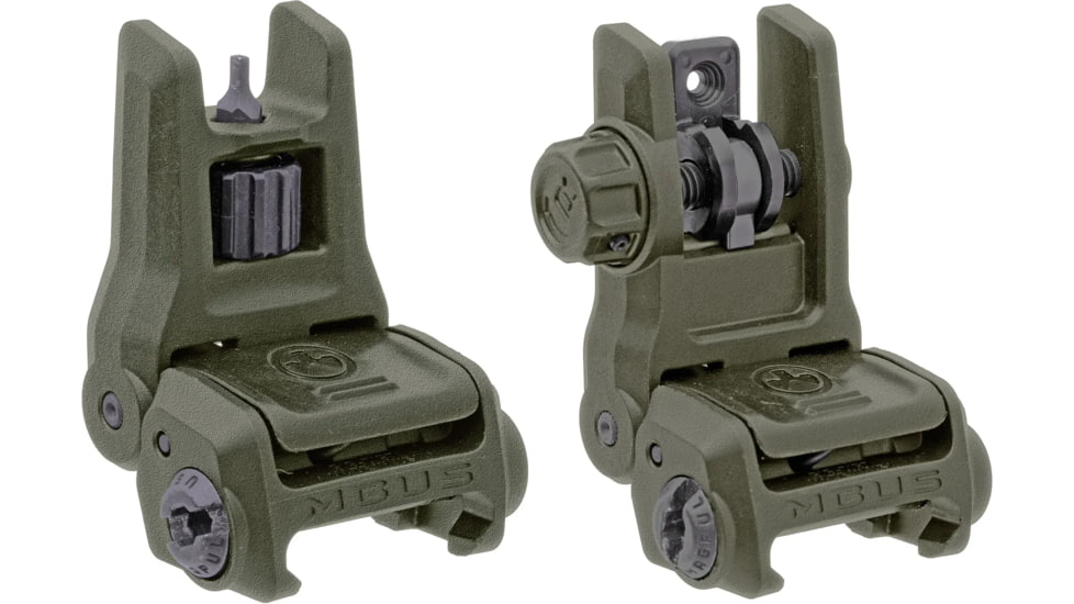 Magpul MBUS 3 Front and Rear Flip Sights Set, OD Green