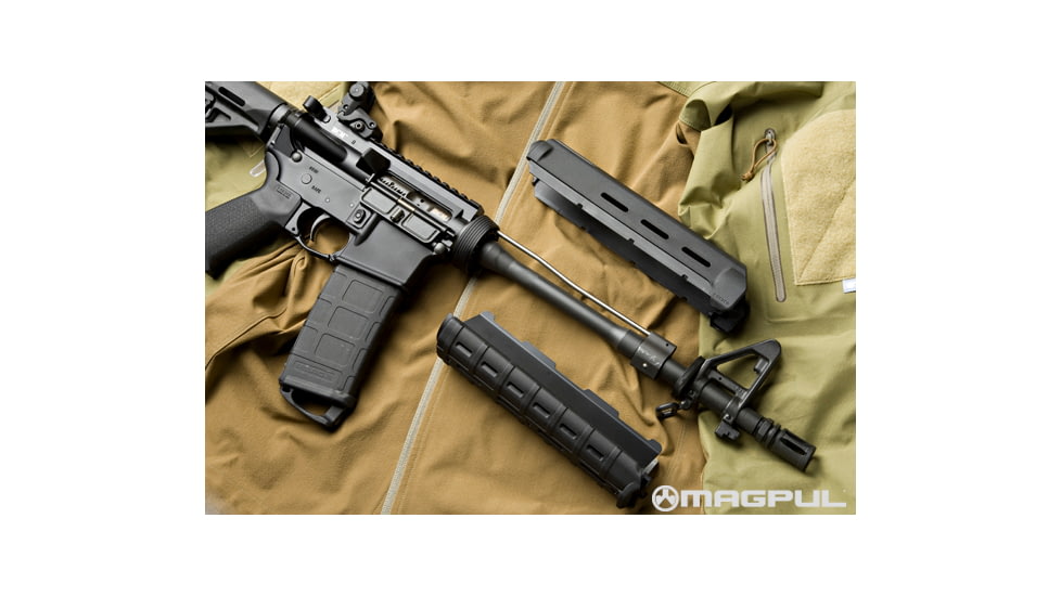 Magpul Industries MAG418/419/440 MOE AR-15 Handguard, Mid-Length, 9.18 inch, Black, MAG418BLK