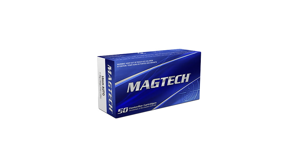 Magtech 10mm 180 Grain Full Metal Jacket Brass Cased Pistol Ammo, 50 Rounds, 10A