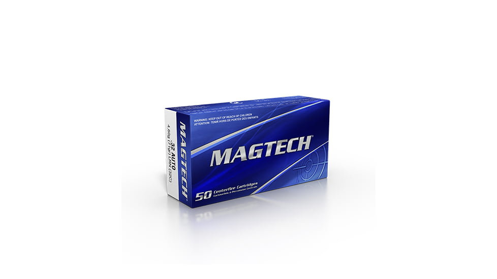 Magtech 32 Auto 71 Grain Lead Round Nose Brass Cased Pistol Ammo, 50 Rounds, 32C