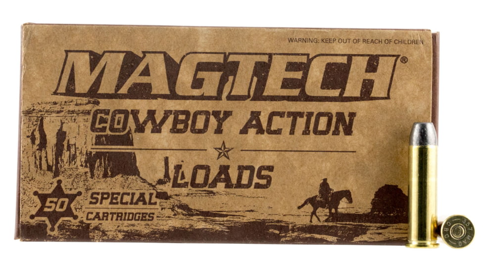 Magtech 357 Magnum 158 Grain Cowboy Action Lead Flat Nose Brass Cased Pistol Ammo, 50 Rounds, 357L