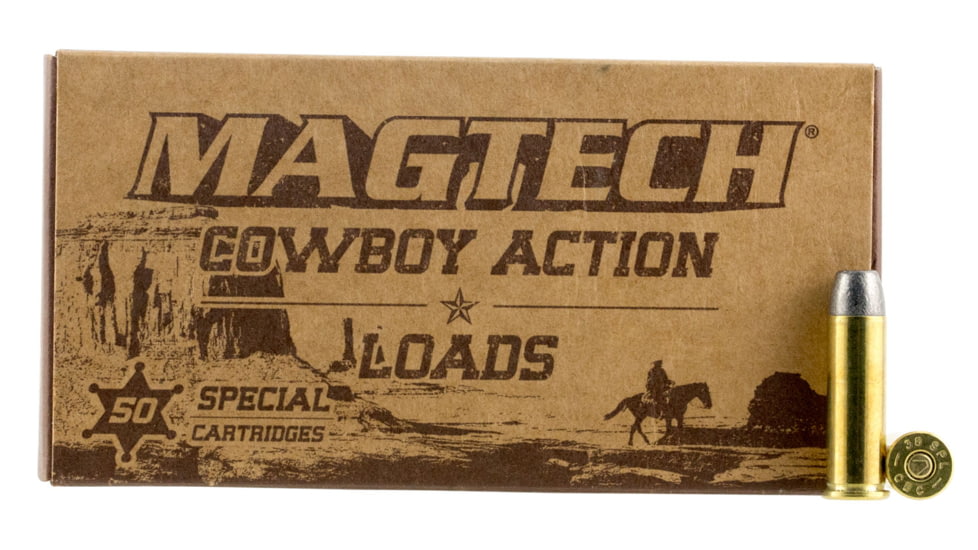 Magtech 38 Special 125 Grain Cowboy Action Lead Flat Nose Brass Cased Pistol Ammo, 50 Rounds, 38U