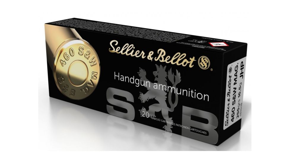 Sellier &amp; Bellot 460 S&amp;W Mag 255 Grain Jacketed Hollow Point Pistol Ammo, 20 Rounds, SB460B