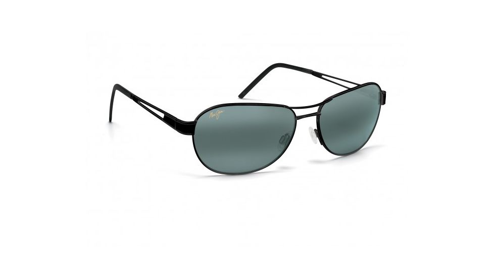 Maui Jim Mahina Sunglasses w/ Gunmetal Frame and Neutral Grey Lenses - 229-02, Quarter View