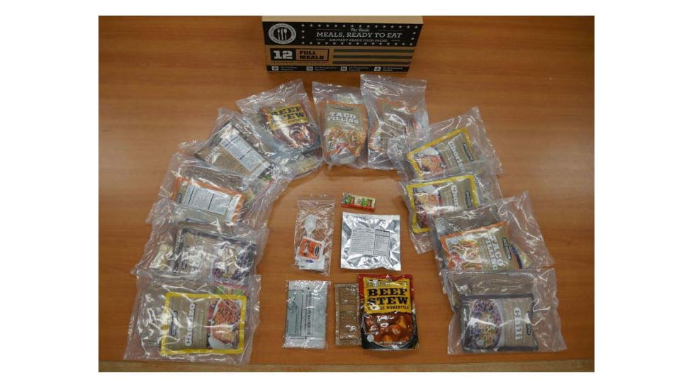 Major Outdoors MRE Basic 12 Meals, Entree/No Side Dish, 09-9177000000