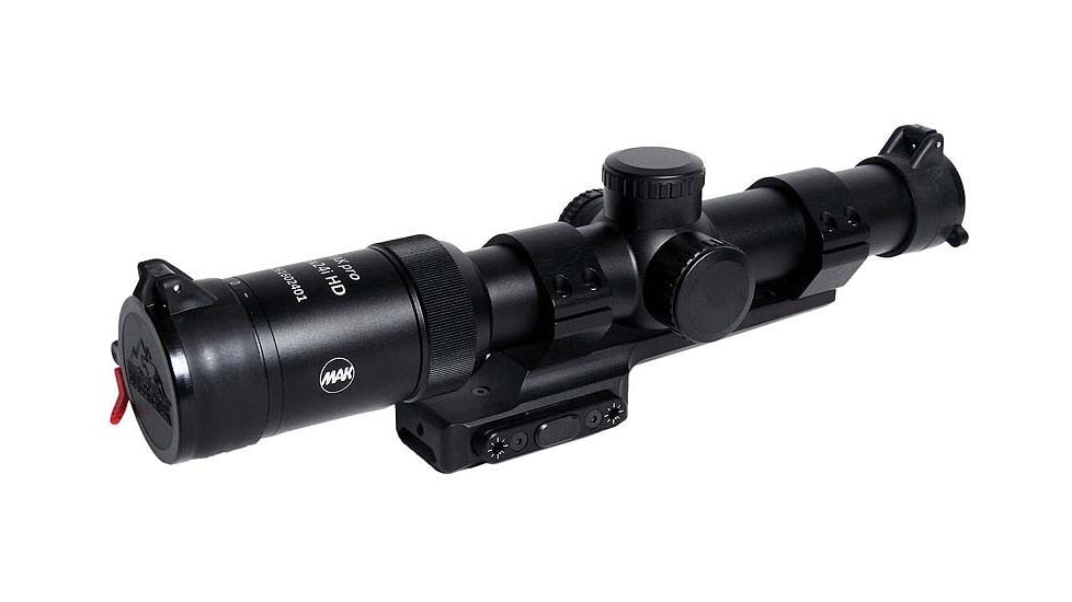 MAK Optics Makpro HD Rifle Scope, 1-6x24i, 24mm, 30mm Tube, Second Focal Plane, 4 Dot Reticle, 261602401