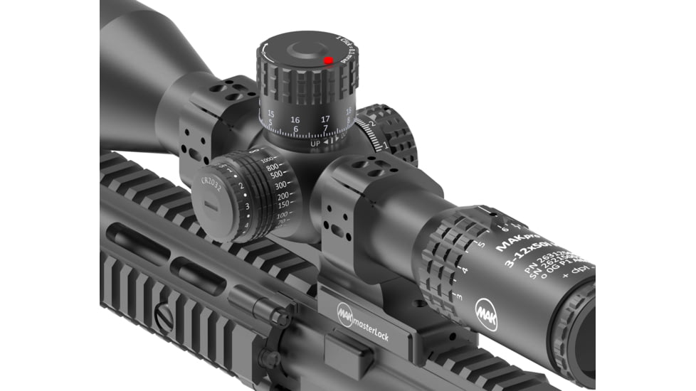 MAK Optics Makpro HD Rifle Scope, 5-25x56i, 56mm, 34mm Tube, First Focal Plane, 1 Dot Reticle, 265305601