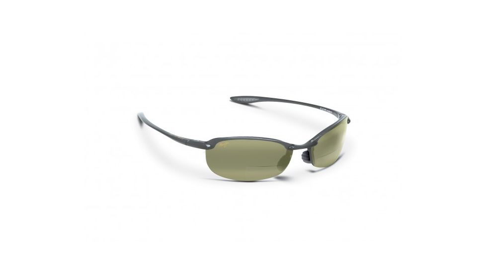 Maui Jim Makaha Reader Sunglasses w/ Smoke Grey Frame and Maui HT 1.50 Magnification Lenses - HT805-1115, Quarter View