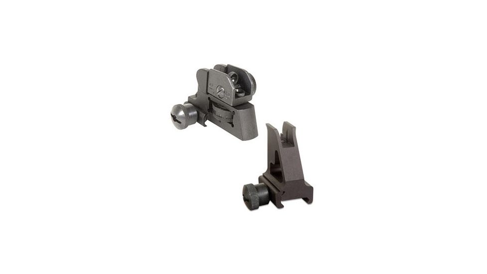 Global Military Gear A2 Style Sights, AR15/M4, Set, Black, GM-FRS1