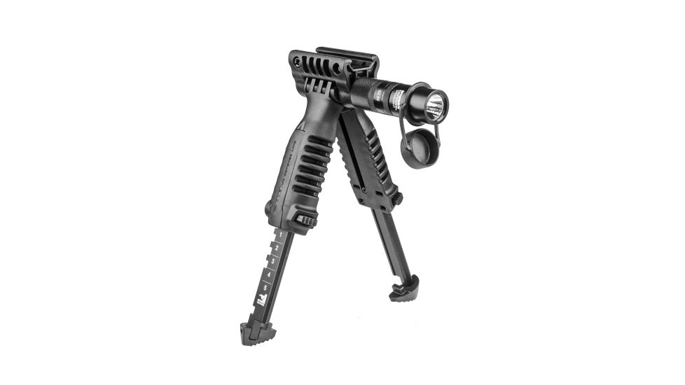 FAB Defense Vertical Foregrip &amp; Bipod w/ Integral Mount for Tactical Light, Black, PodSLB
