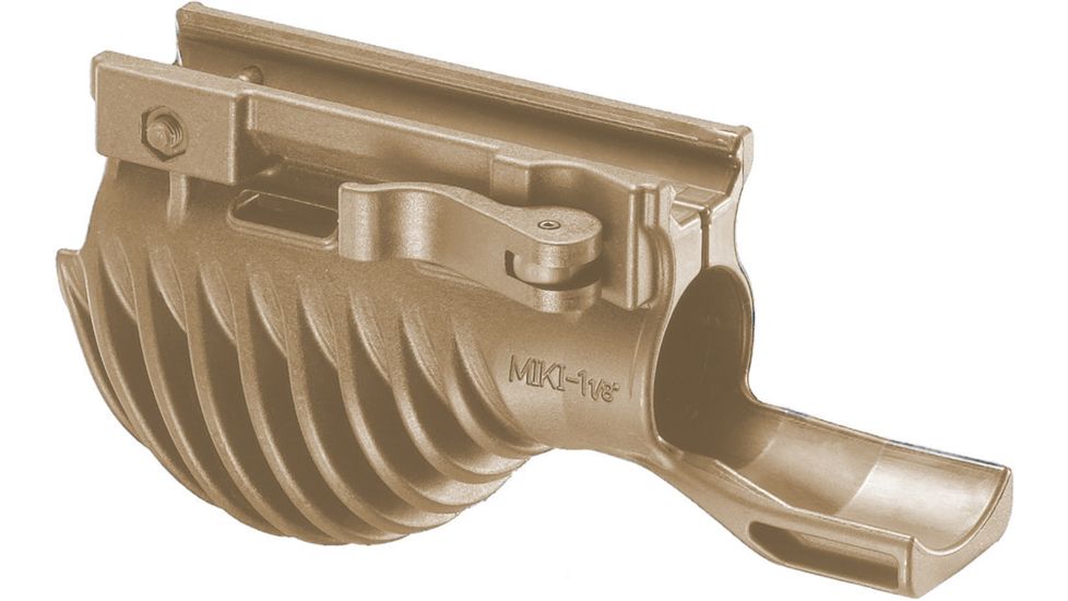 FAB Defense Horizontal Tactical Foregrip w/ 1-1/8in Searchlight Adapter, Desert Tan - MIKIT