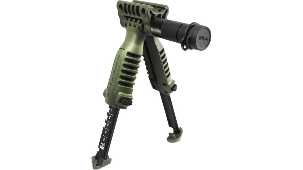 FAB Defense Vertical Foregrip &amp; Bipod w/ Integral Mount for Tactical Light, OD Green, PodSLOD