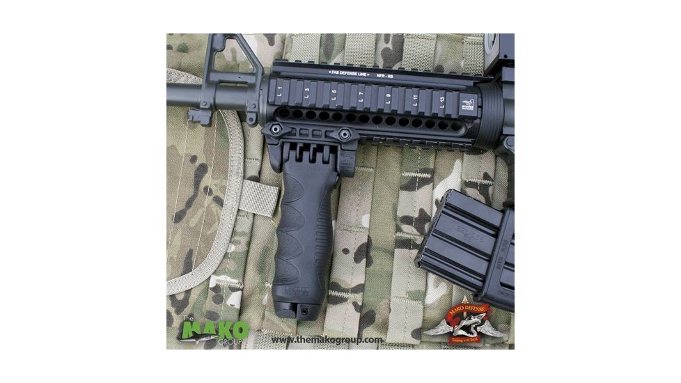 FAB Defense Gen-II Vertical Foregrip w/ Integrated Adjustable QR Bipod, Black, FX-TPODG2QR