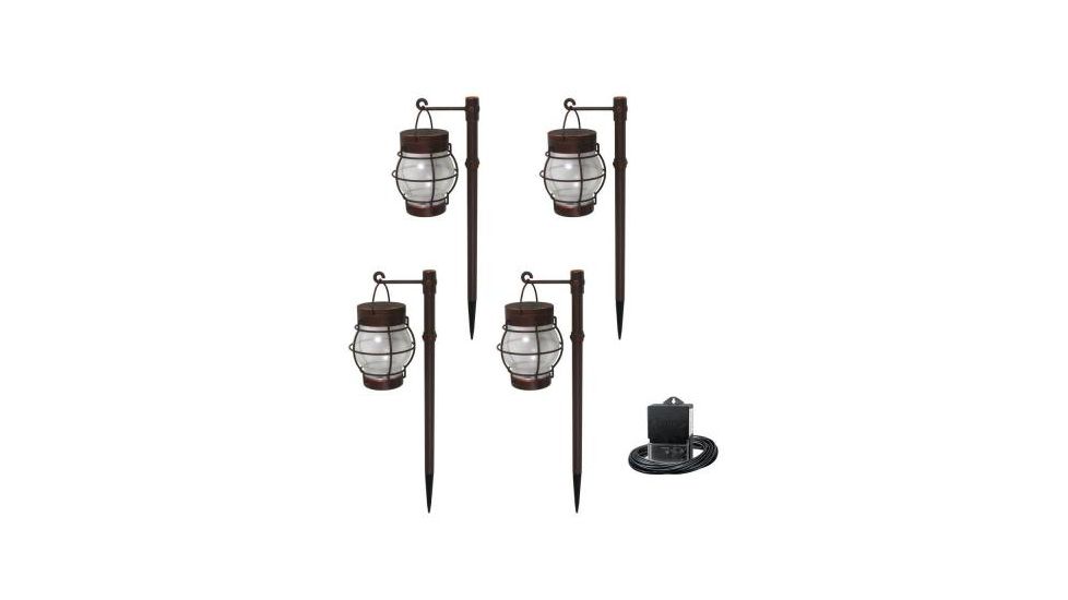 Malibu LED Low Voltage Cast Aluminum Pathway Light Kit 83 Lumens 4 pk,Bronze 8406-2951-04