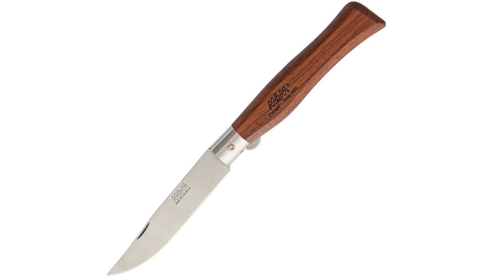 MAM Hunters Pocket Knife Folding Knife,4.25in,German Steel,Clip Point,Brown,Beechwood Handle MAM2060