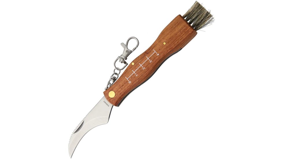 MAM Mushroom Knife Folding Knife,2.75in,German Steel,Brown,Beechwood Handle MAM2590