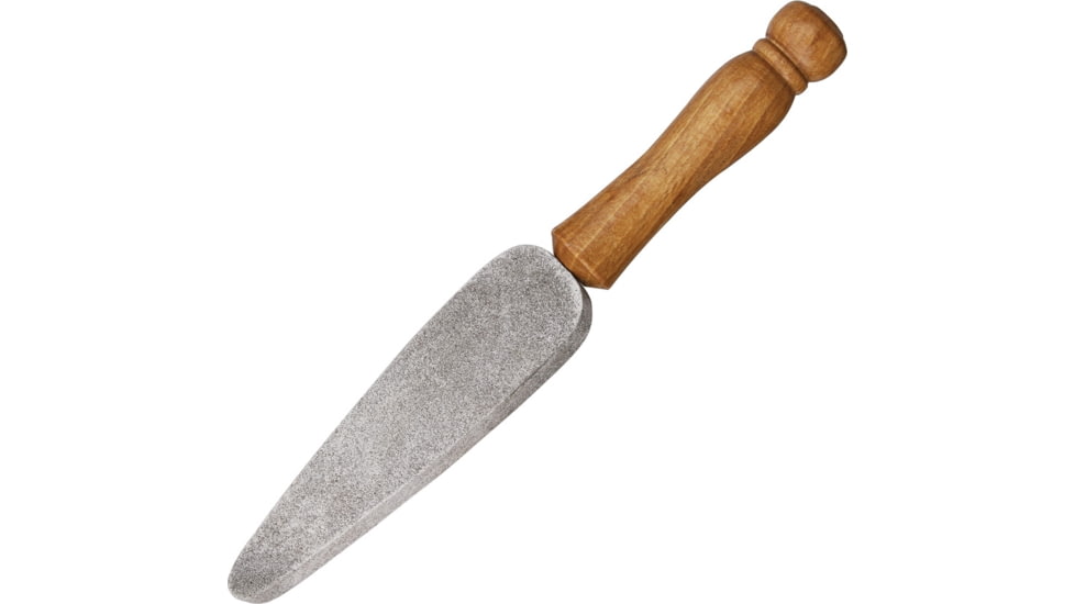 MAM Sharpening Stone, 9in Overall, 5 1/8in Cone-Shaped Coarse Sharpening Stone, 1/2in Wide, Ergonomic Round Designed Beechwood Handle With Knob Pommel, 81SILVERRING-SKINPACK