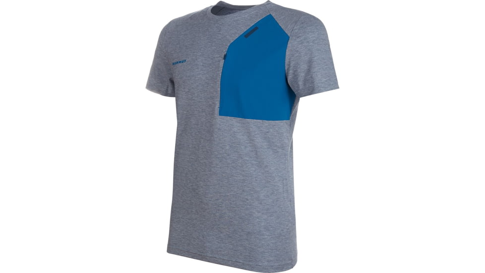 Mammut Crashiano Pocket T-Shirt - Mens, Wing Teal Melange/Sapphire, Medium, 1017-00920-50258-114