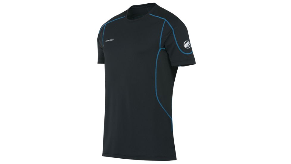 Mammut Go Warm T-Shirt - Men's-Black/Cyan-Small