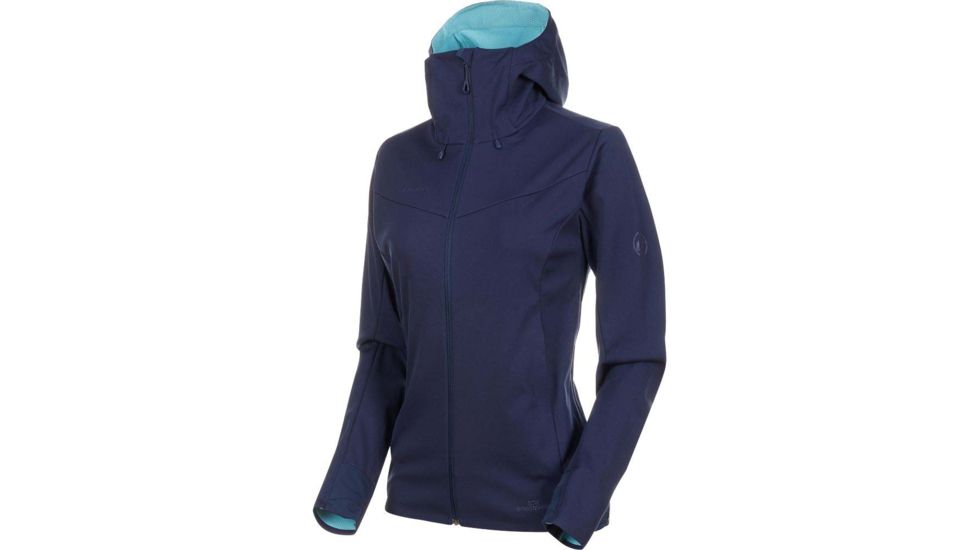 Mammut Ultimate V SO Hooded Jacket - Womens, Peacoat-Waters Melange, Small, 1011-00072-50133-113