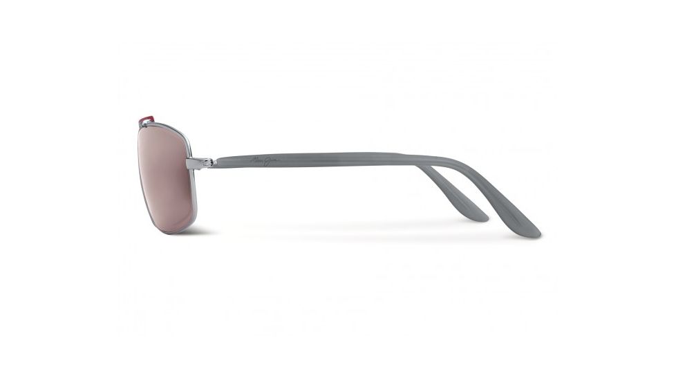 Maui Jim Manele Bay Sunglasses w/ Silver &amp; Red Frame and Maui Rose Lenses - R224-04, Side View