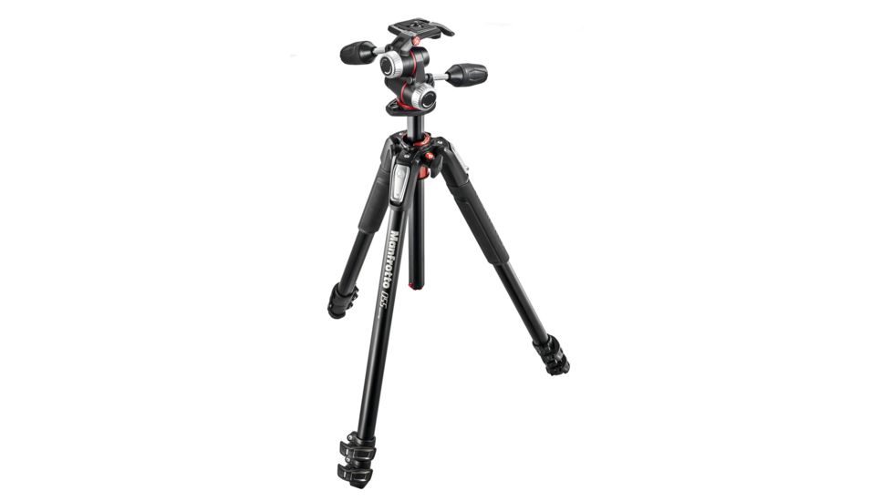 Manfrotto 055 Aluminum 3 Section Tripod w/ 3-Way Head Kit MK055XPRO3-3W