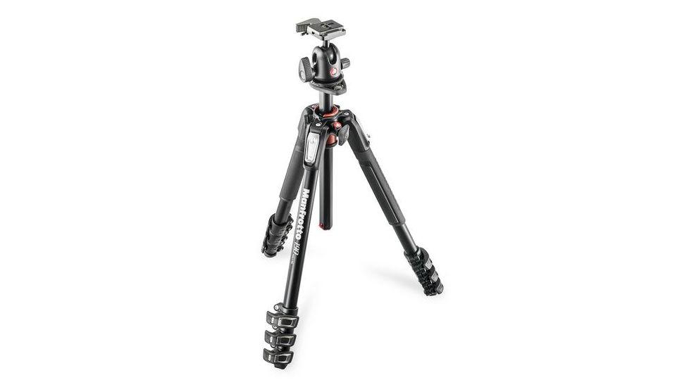 Manfrotto 190 Series Aluminum Tripod, 4 Section with Ball Head MK190XPRO4-BH
