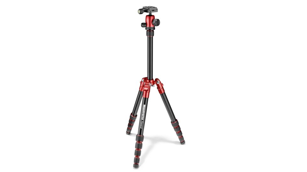 Manfrotto Element Traveller Tripod Small with Ball Head, Red, MKELES5RD-BH